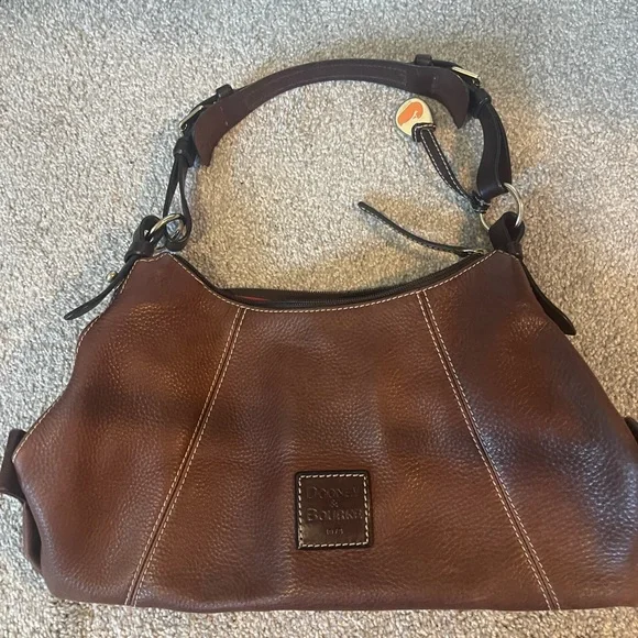 Dooney & Bourke Chocolate Brown Leather Hobo Bag - Picture 1 of 11